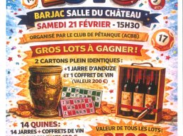 Loto du club de pétanque à Barjac