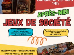 après-midi jeux de société - restaurant Le Claux