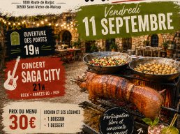 Concert Saga City - Cochon à la broche