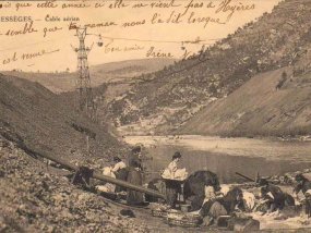Bessèges câble aérien et lavandières © parcours de médiation de la mine de Bessèges