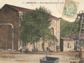 carte postale du puits Sainte Hortense à Bessèges © parcours de médiation de la mine de Bessèges