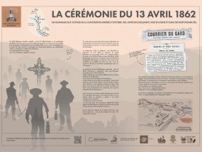 panneau 7 du parcours. Cérémonie du 13 Avril Avril 1862 © parcours de médiation de la mine de Bessèges